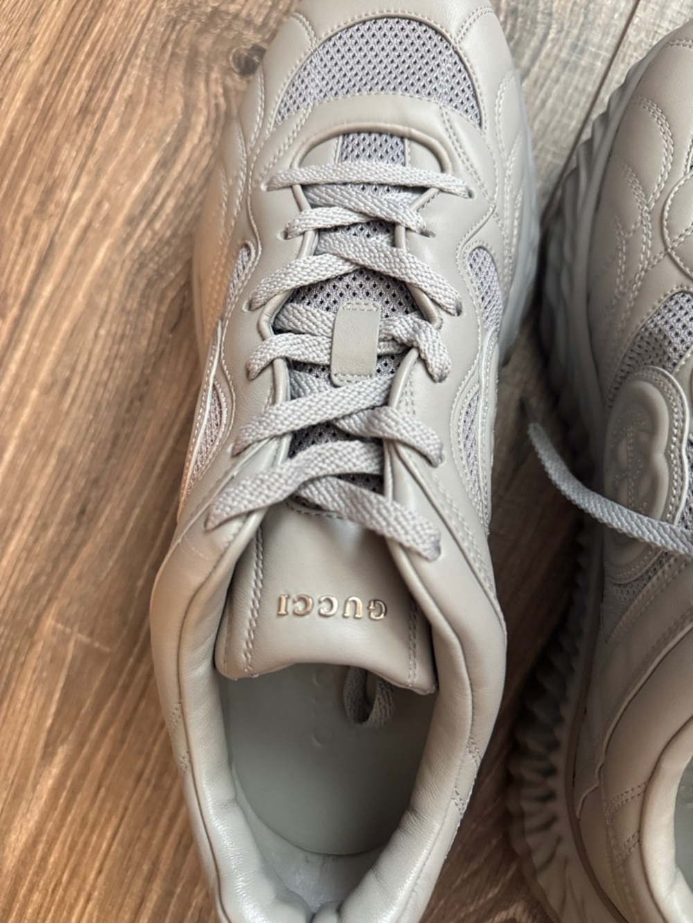 Gucci Light Gray Chunky Wave Sole Sneakers - Picture 4 of 12